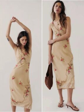 Free people Rare Meet Again boho Midi Dress Size M NWT